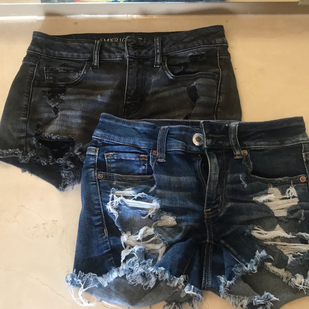 2 Pair of AE Denim Shorts - size 2